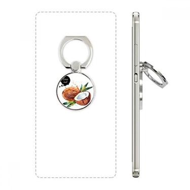 Imagem de Coconut Fruit Tasty Anel de telefone com suporte ajustável para aquarela saudável