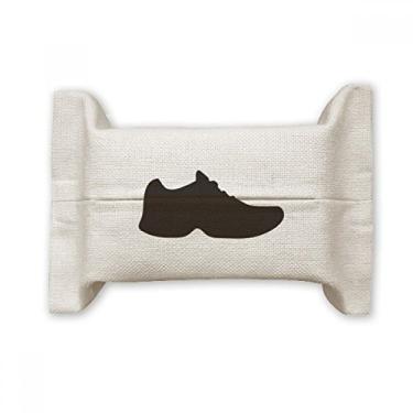 Imagem de Sapato esportivo masculino preto padrão delineado capa de papel para lenços faciais bolsa de linho de algodão