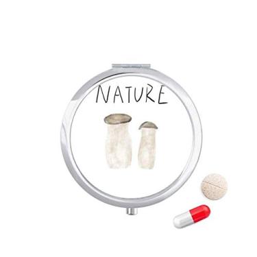 Imagem de Estojo de comprimidos com pintura de ilha de cogumelo natural, caixa de armazenamento de remédios para viagem