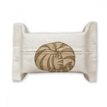 Imagem de Miaoji Pintura Aquarela Gato Dragon-Li Suporte de capa de papel para lenços faciais Saco de linho de algodão