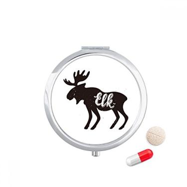 Imagem de Estojo de comprimidos de animais preto e branco de alce para remédios