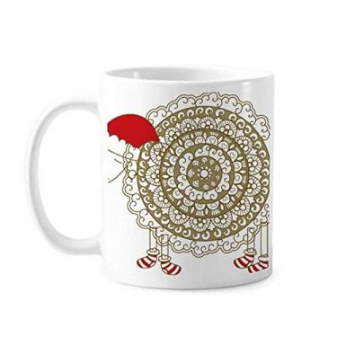 Imagem de Meias de chapéu de Natal de ovelhas de desenho animado caneca de cerâmica café porcelana louça