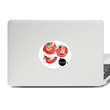 Imagem de Adesivo de notebook com emblema de vinil e aquarela saudável de tomate vegetal saboroso