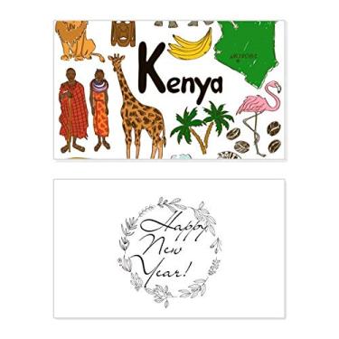 Imagem de Kenya Landscap Animais Bandeira Nacional Ano Novo Festival Cartão Bless Mensagem Presente