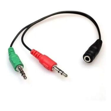 Imagem de cabo adaptador fone microfone P3 fêmea p / 2p2 macho