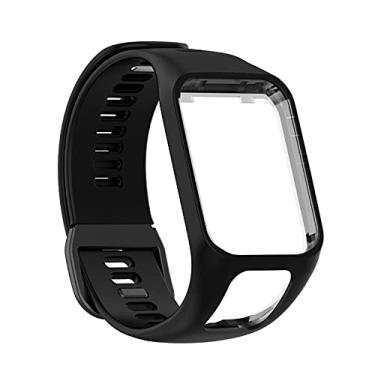 Imagem de ZSQSM Pulseira compatível com Tomtom Runner compatível com pulseira de relógio inteligente, pulseira de silicone à prova d'água, pulseira de substituição, acessórios para smartwatch