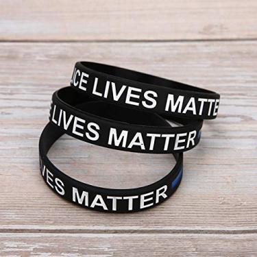 Imagem de Pulseira elástica de silicone, resistente ao desgaste, simples e estiloso, com decoração de letras para homens ao ar livre