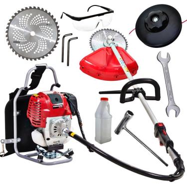 Imagem de Roçadeira Profissional Costal Plus Kawashima KW330C4 34cc Com Motor 4 Tempos á Gasolina...