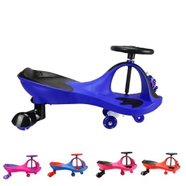 Imagem de Carrinho Gira 360º Bh Store Sapinho Feliz, Rodinha De Led (Azul e Preto)