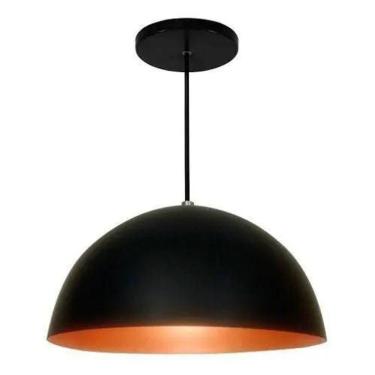 Imagem de Pendente meia lua de 40cm preto/cobre