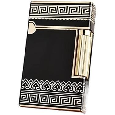 Imagem de Isqueiro De Luxo, Som Clássico Alto E Elegante, Som Nítido, Ignição De Deslizamento Lateral De Pederneira, Chama Suave, Metal, Som Brilhante, Isqueiro Recarregável Com Rodas A Gás Butano, Presente