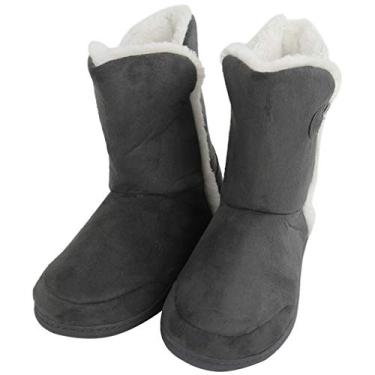 Imagem de Home Slipper Pantufas femininas quentes de inverno com espuma viscoelástica para uso interno/externo, Cinzento-acastan, 7-8