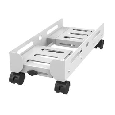 Imagem de Suporte de CPU Suporte de torre de PC móvel, largura ajustável Suporte de CPU de mesa de aço, suporte de caixa de PC resistente com rodas giratórias Suporte de torre de PC (Cor: Dourado, Tamanho: L)