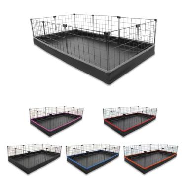 Imagem de Cercado Aramado Pet Porquinho da Índia 60x120 com Bandeja Higiênica Tapete Impermeável Fácil de Limpar Cercadinho Coelho Proteção Filhotes de Cachorro