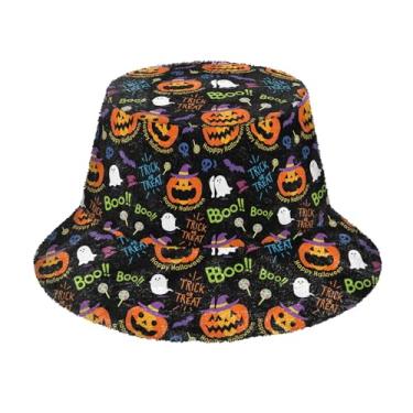 Imagem de Chapéu de pescador feminino de pelúcia de inverno chapéu de pescador de pele sintética para mulheres e meninas, Abóboras fofas de Halloween, Tamanho Único
