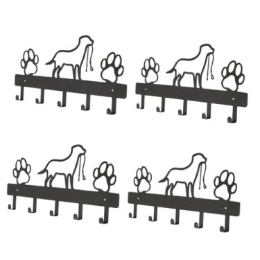 Imagem de SOIMISS 4 Conjuntos Gancho de pata de cachorro em ferro forjado cabide ganchos para chapéus ganchos multifuncionais gancho para casa Armazenar montagem na parede estante ligar