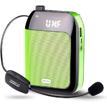 Imagem de Amplificador de voz, amplificador de voz sem fio Bluetooth UHF portátil, para professores, treinadores, guias turísticos, apresentações, fantasias, etc., verde