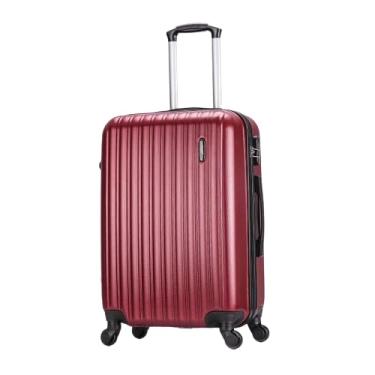 Imagem de Mala de Bordo Viagem Rígida Rodas 360 º capacidade 10kg Com Zíper Expansível e anti furto com senha (bordô)