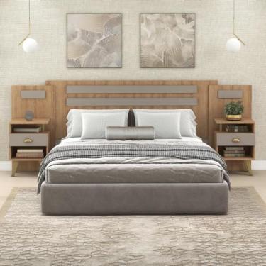 Imagem de Conjunto 1 Cabeceira Cd15 2 Mesas de Cabeceira Mc100 Mel/fendi