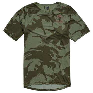 Imagem de Troy Lee Designs Camiseta de mountain bike adulto Skyline de manga curta, Camuflagem sombra, verde-oliva, P