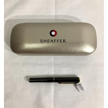 Imagem de Sheaffer Caneta tinteiro compacta Agio com ponta média com cartuchos, acabamento em laca preta com acabamento em placa de ouro 22K (SH/9002-0)