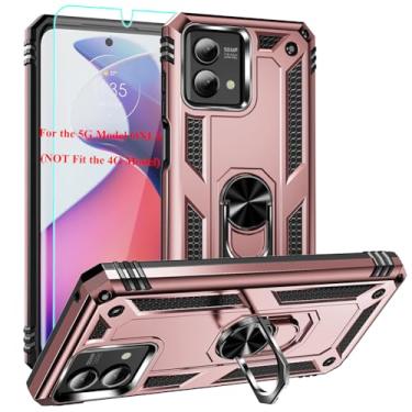 Imagem de Androgate Capa para Moto G Stylus 5G 2023 com protetor de tela HD, suporte de anel de metal de grau militar, capa à prova de choque testada com queda de 4,5 m para Motorola Moto G Stylus 5G 2023, ouro