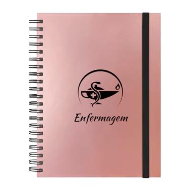 Imagem de Caderno Universitário Plus 12 Matérias Profissões Enfermagem (Rosê Gold)