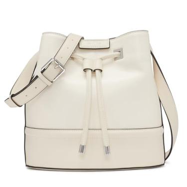 Imagem de Calvin Klein Bolsa tiracolo feminina cinza – couro vegano, monograma, 2 bolsos, Querubim branco, One Size