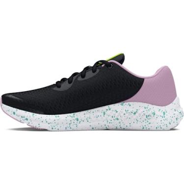 Imagem de Under Armour Tênis de corrida infantil Charged Pursuit 3, (002) Preto/Roxo Ace/Amarelo de Alta Visibilidade, 18