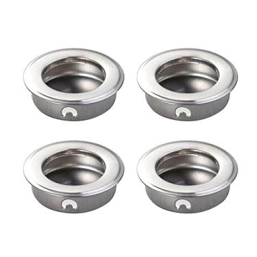 Imagem de 4 PCS 35mm Plana Aço Inoxidável Recessed Flush Puxar Dedo Inserir Porta Deslizante Puxador Gabinete Puxa Gaveta Hardware, H