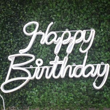 Imagem de Painel led neon Happy Birthday - Decoração Aniversário - com 3 efeitos de luz