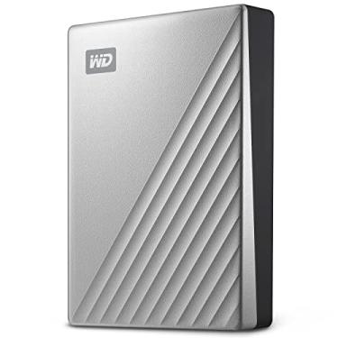 Imagem de WD Disco rígido externo portátil My Passport Ultra, prata de 2 TB, software de backup com defesa contra ransomware e proteção por senha, USB-C e USB 3.1 - WDBC3C0020BSL-WESN