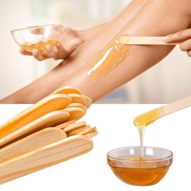 Imagem de Palito de Madeira Abaixador de Língua e Espatula de Depilação Pacote Com 100 unidades