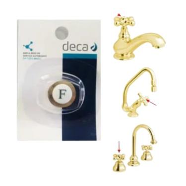 Imagem de Botão F Dourado Para Acabamento Deca Belle Epoque Tradicional - 4492023