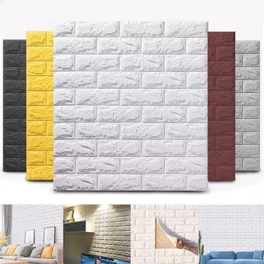 Imagem de Kit 10 Painel 3D Revestimento de Parede Tijolinho Autocolante Lorben