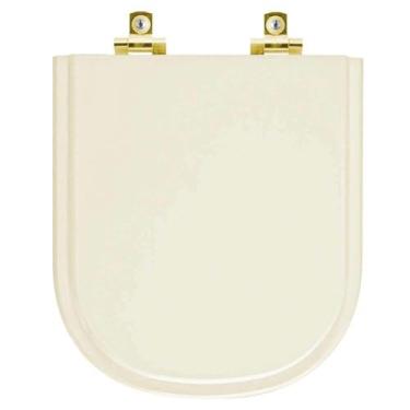 Imagem de Assento Sanitário Soft Close Vogue Plus Creme para vaso Deca com Ferragem Dourada