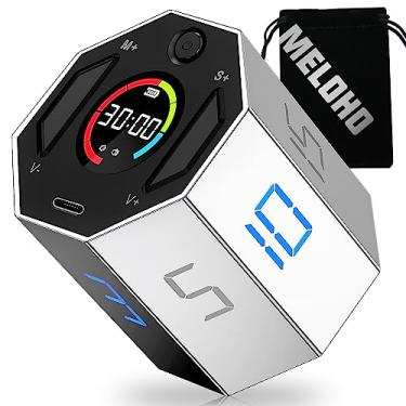 Imagem de Pomodoro Temporizador, temporizador visual magnético com contagem regressiva, silencioso e alarme, ferramentas ideais para TDAH para adultos/crianças, temporizador digital de cubo pequeno para