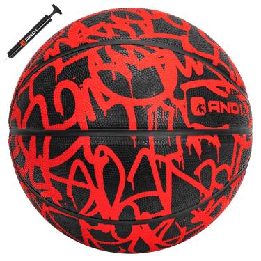 Imagem de Bola de basquete e bomba AND1 Fantom Rubber, série Graffiti, vermelho/preto