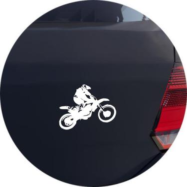 Imagem de Adesivo de Carro Moto Off Road Motocross - Cor Branco - Melhor Adesivo
