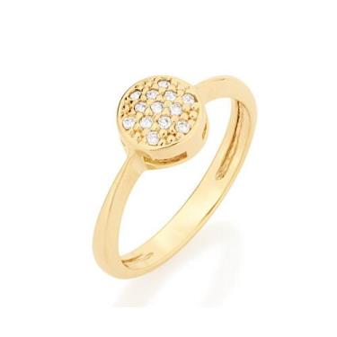 Imagem de Anel banhado ouro 3x 24k 18k e 22k feminino rommanel redonda zircônias