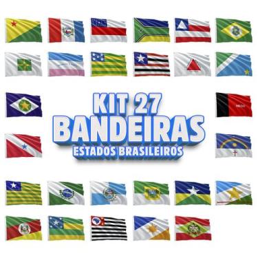 Imagem de Kit C/ 27 Bandeiras Dos Estados Brasileiros 1,50 X 0,90 M - Fadrix