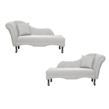 Imagem de Kit 02 Divãs Recamier Namoradeira Olívia Lado Direito e Esquerdo Linho