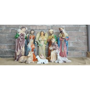 Imagem de Presépio de Natal New Color de Resina 30cm 11 peças - Zona Livre