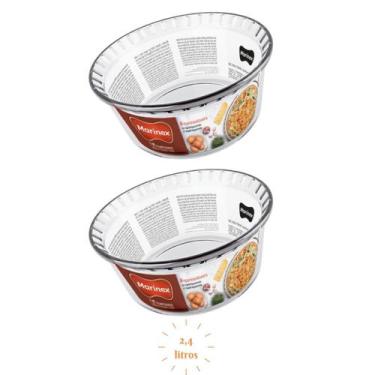 Imagem de Conj 2 Travessa Soufle Vidro 2,4L Grande Nadir Forno Almoço - Nadir Fi