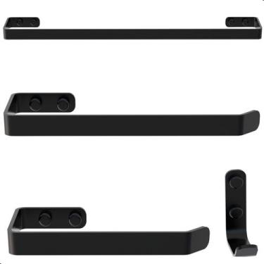Imagem de Kit de Acessórios Para Banheiro Preto Fosco 4 Peças FS - FassinShop