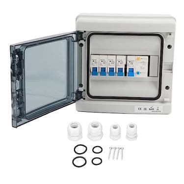 Imagem de Disjuntor miniatura AC BORDSTRACT, caixa de distribuição de energia de 4 vias com trilho Din, caixa de distribuição 4 disjuntores MCB para caravanas