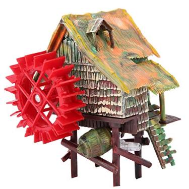 Imagem de Enfeite de tanque de peixes Decora??o de paisagem de aqu¨¢rio Decora??o de paisagismo de tanque de peixes Cabana de roda d'¨¢gua aerada pneum¨¢tica (pequeno caminh?o de ¨¢gua)