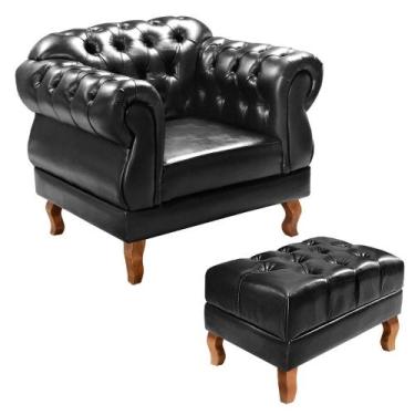 Imagem de Poltrona Duquesa com Puff Chesterfield Leitura, Descanso - Bella Decor