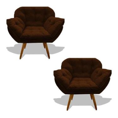 Imagem de Kit 02 Poltrona Miami Cadeira Pés Palitos Salão Escritorio Consultório