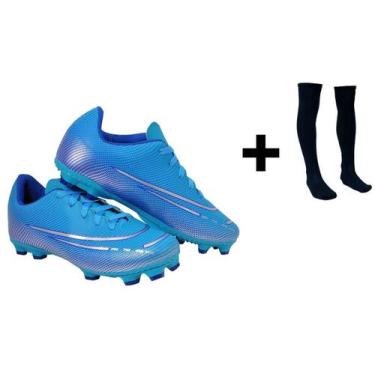 Imagem de Chuteira Campo Adulto Juvenil 200 Nova Travas Gramado Futebol Uzze + M